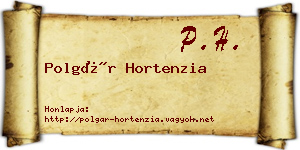 Polgár Hortenzia névjegykártya